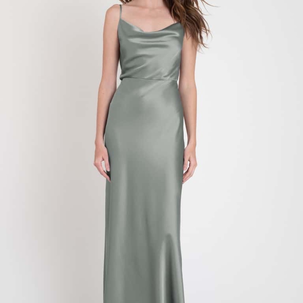 Jenny Yoo Moss Satin Maxi Dress